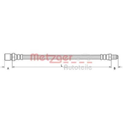 Bild av METZGER 4110805 Flexible De Frein 360 FIAT: 500 3 portes, C Cabriolet, ABARTH: 500C / 595C 695C FORD: KA portes