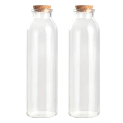 Bild av Magic Season Dekorativa Glasflaskor med Korkproppar (350 ml Runda Flaskor / 2 Stk)