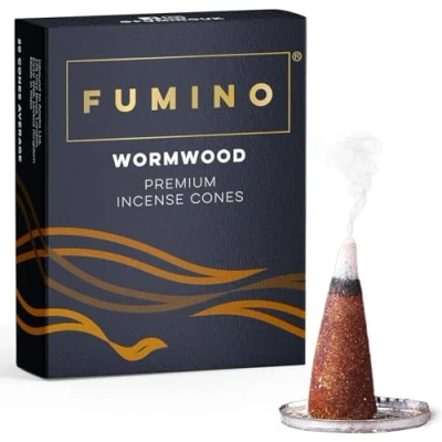 Bild av Fumino® Malört färsk rökelsekoner 20 per låda Masala Agarbatti Joss doftdoft för avkoppling och meditation, hem husinredning