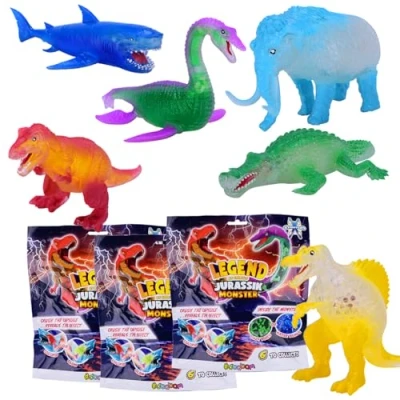 Bild av #sbabam FUNNY BOX Jurassik Monster, dinosaurier för barn med specialeffekter, 3 st, leksaker tidningskiosk T Rex, Triceratops och andra Leksaksdjur +3 år