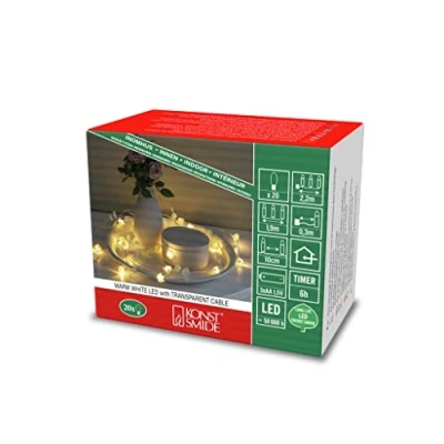 Bild av Konstsmide Christmas LED ljusslinga Blad och blommor klar/vit