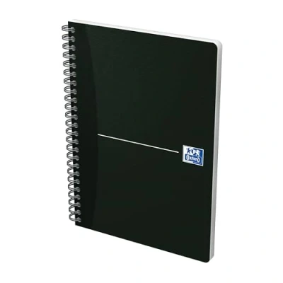 Bild av Oxford A5 Office Smart Card Cover Wirebound Notebook, linjerad med marginal, 180 sidor, svart