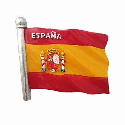 Bild av 3D nationell flagga Spanien kylskåpsmagnet souvenir gåva hem kök kylskåp dekoration magnetiskt klistermärke hantverk samling