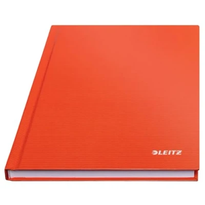 Bild av Leitz A5 hårt täckt anteckningsbok, fyrkantig, 90 gsm elfenbenspapper, solid räckvidd, ljusröd, 80 ark
