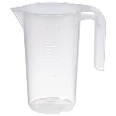 Bild av APS Mätkopp 0,25 liter, Ø 7 x H: 12 cm, plastmugg med präglad skala på utsidan, öppet handtag, ml indelning, diskmaskinssäker