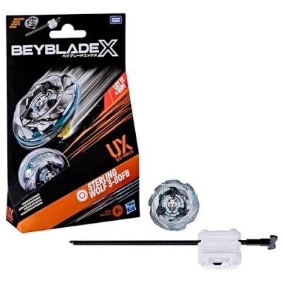 Bild av Hasbro Beyblade X Sterling Wolf 3 80FB UX startpaket snurra och startmotor