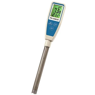 Bild av TFA Dostmann Check pH mätanordning ATC vattenkvalitetskontroll, HOLD funktion, värde, temperatur, inklusive behållare med förvaringslösning för elektrod, L 225 x B 35 H 20 mm, silver