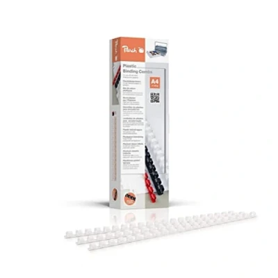 Bild av Peach Plastbindningsbaksida DIN A4 8 mm 45 ark 100 stycken vit PB408 01
