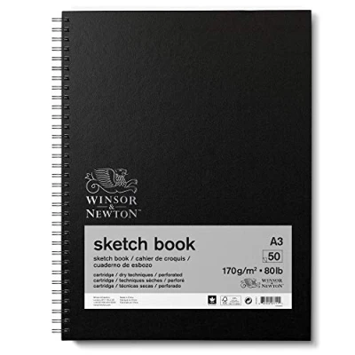 Bild av Winsor &amp; Newton 6673004 Skissbok med spiralbindning 50 ark skisspapper, 170 g/m² mikroperforerade blad i DIN A3