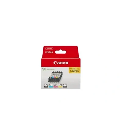 Bild av Canon PGI 570/CLI 571 äkta bläckpatroner, förpackning med 5 (2 x svart, cyan, magenta, gul) multipack av kartong
