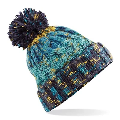 Bild av Beechfield unisex vuxna korkskruv stickad pom mössa hatt