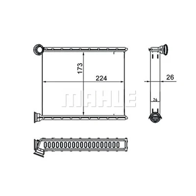 Bild av MAHLE ORIGINAL AH 270 000S Radiateur De Chauffage PEUGEOT: 308 I 3/5 portes, SW, CC, CITROËN: C3 Picasso