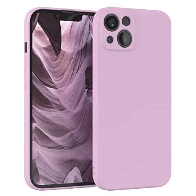 Bild av EAZY CASE Silikonfodral för iPhone 13 Mjukt stötsäkert mobilskal skyddsfodral med kameraskydd Tunt Premium TPU Telefonstötfångare i Ljuslila
