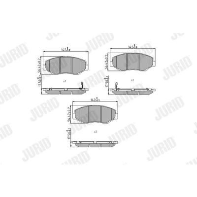 Bild av JURID 572504J Jeu de plaquettes frein avec indicateur d&#039;usure sans accessoires HONDA: Accord 7 Limousine, CR V 2, Tourer