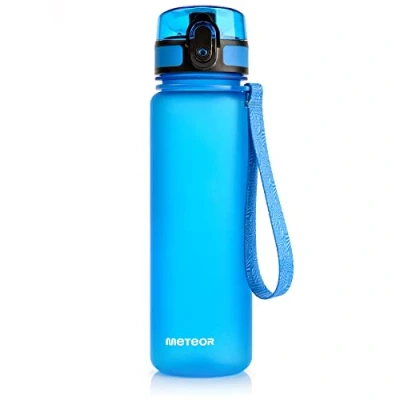 Bild av meteor vattenflaska fruktinfusör 350 ml 500 650 1000 stor återanvändbar BPA fri plastdrycker läcksäkert lock för sportgymnastik barn kärninfusion hemma resor (500 ml, Blå)