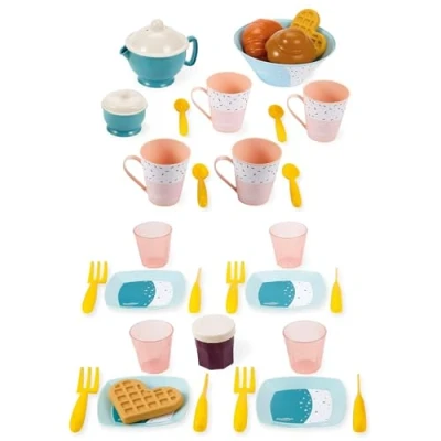 Bild av Ecoiffier Toys 2759 frukostset med elegant dinette (35 stycken) imitationsspel för barn från 18 månader ursprung Frankrike garanti, flerfärgad
