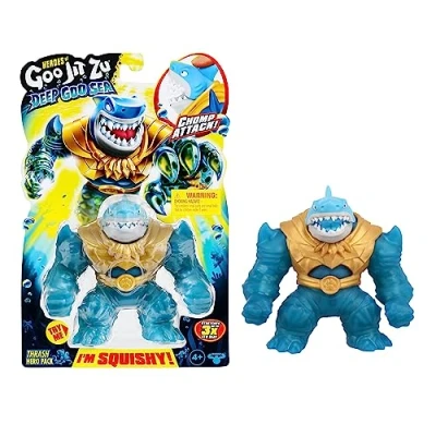Bild av Heroes of GOO Jit till Deep Sea Hero Pack med Thrash. Superstretchig och stretchig actionfigur speciell slemfyllning rörlig käke