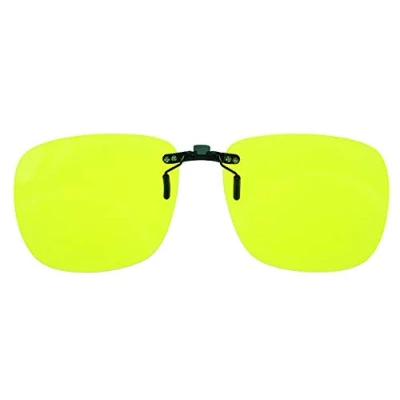 Bild av Polariserade solglasögon i gult mörkerseende Antibländning Clip on flip up metallklämma Unisex, 100 % UV skydd, körglasögon för män och kvinnor
