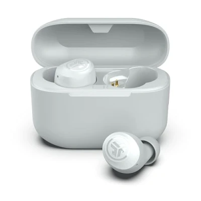 Bild av JLab Go Air Pop+ True Wireless Earbuds, In Ear Hörlurar, Bluetooth 35H Speltid, Hörlurar med Mikrofon, USB C Laddningsetui, Dual Connect, EQ3 Ljud, Moln Vit