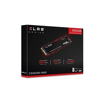 Bild av PNY XLR8 CS3030 M.2 NVMe Internal 250GB SSD, up to 3,500 MBs (Read), 1,050 (Write) speeds (M280CS3030 250 RB), BLACK