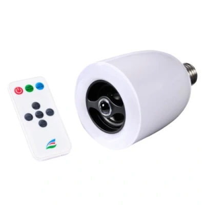 Bild av Ultron Boomer Light Bluetooth högtalare (2,4 watt) med inbyggd LED energisparlampa inkl. fjärrkontroll, Vit