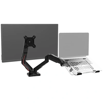 Bild av Duronic DMDCL1X1 Monitorarm PC Skrivbordsfäste/Skärmstativ Maxvikt 6,5kg Justeringsbar Höjd För En 13 24 LED LCD Skärm &amp; Laptop VESA 75/100 Lutning +90/ 45, Vridbar 180, Rotation 360