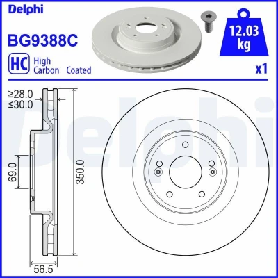 Bild av Bromsskiva DELPHI BG9388C