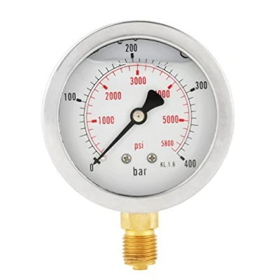 Bild av 【Julklapp】Taidda tryckmätare, 0 400BAR 5800PSI G1/4 63 mm urtavla hydraulisk tryckmätare
