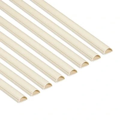 Bild av D Line trunkledning för kabel 8 pack, halvrund kabelkåpa, målningsbar, självhäftande, döljer tv kablar, kabelhantering x 30 (B) 15 (H) mm 1 meter längder (8 meter) magnolia
