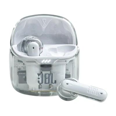 Bild av JBL Tune Flex Ghost hörlurar, n Ear, brusreducerande Bluetooth hörlurar med 32 timmars batteritid, vattentåliga, White