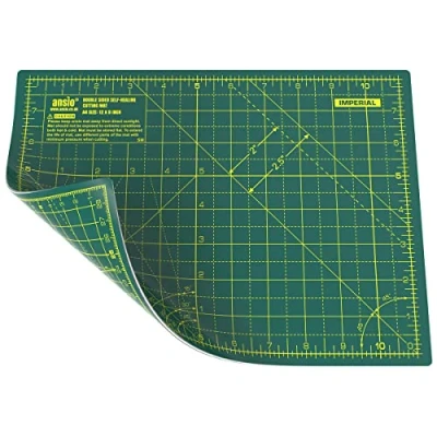 Bild av ANSIO Skärmatta självläkande A4 dubbelsidig 5 lager för hantverk och sömnad, 29 cm x 21 (grön/grön)