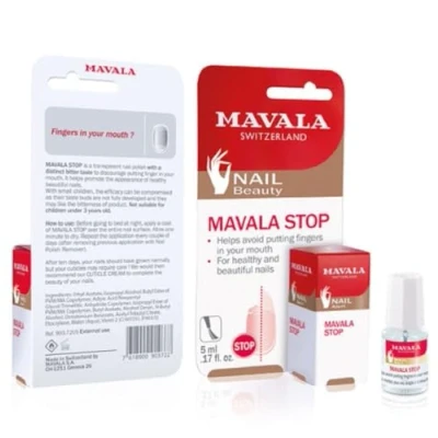 Bild av Mavala stoppavskräckande nagellacksbehandling stoppar att sätta fingrar i munnen, för åldrarna 3+, 5 ml (paket med 1)