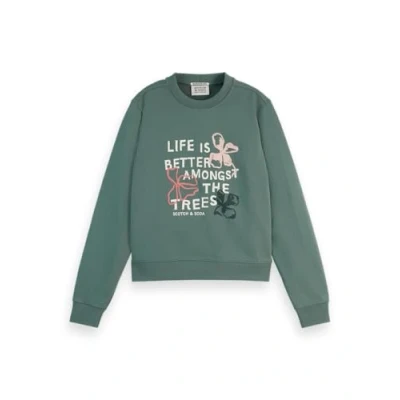 Bild av Scotch &amp; Soda Artwork Regular FIT Sweatshirt, Storlek: XS, Park green