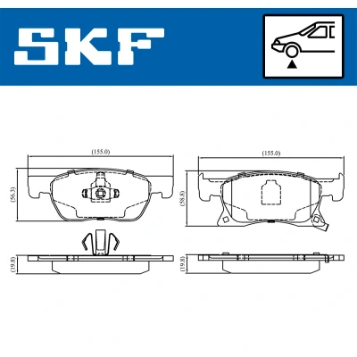 Bild av SKF VKBP 80291 A Jeu de plaquettes frein avec indicateur d&#039;usure accessoires OPEL: Astra K 3/5 portes, Sports Tourer