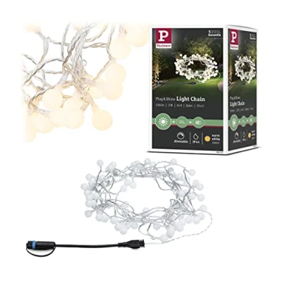 Bild av Paulmann 94557 Plug &amp; Shine LED Utomhusbelysning Ljusslinga IP44 Varmvitt Dimbar Svart Plast 3000 K