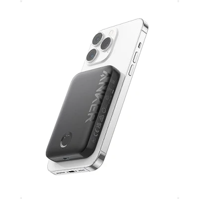 Bild av Anker 321 magnetiskt batteri (PowerCore Magnetic 5K), 5 000 mAh trådlöst bärbart laddare, kompatibelt med iPhone 15/14/13/12/Pro/Plus/Pro Max serien (svart)