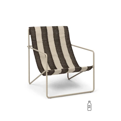Bild av Ferm Living Desert Chair Fåtölj Cashmere/Off white/Chocolate W63 x H77,5 D66 cm