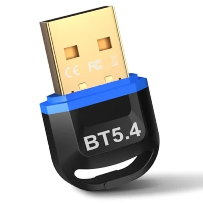 Bild av Hoppac Bluetooth adapter PC, 5.4 USB minne dongel, låg latens, kompatibel med Windows 11/10/8.1/7, för hörlurar, möss, kontroller, tangentbord, skrivare