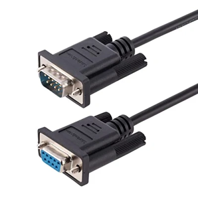 Bild av StarTech.com RS232 null modem seriekabel 3 m DB9 hankabel korsade med Al Mylar avskärmning COM serieport, kompatibel DTE enheter, svart, F/M (9FMNM 3M kabel)