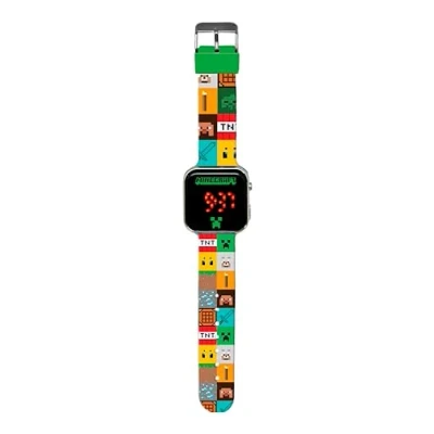 Bild av Kids Licensing Unisex barn automatisk digital klocka med plastrem MIN4272, minecraft