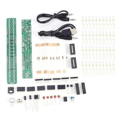 Bild av Ljudspektrumindikator gör det själv kit, DC 3 V 12 5 mm röd/grön/blå LED LM3914 nivå indikatorkit elekttoronik lödning