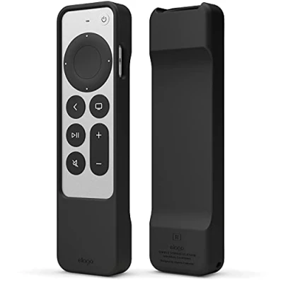 Bild av elago R1 fodral kompatibelt med Apple TV 4K Siri Remote 3:e generationen (2022) och 2nd Gen (2021) magnetteknik, stötdämpning, full tillgång till alla funktioner (svart)