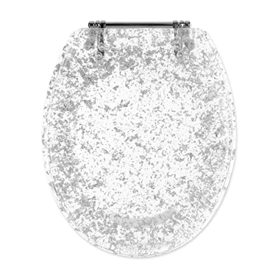 Bild av Navaris toalettsits i standard universellt toalettsitsar 42 x 36 4,5 cm harts, grå glitterdesign,