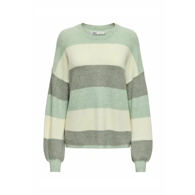Bild av ONLY Onlatia Stripe NOOS Stickad tröja, Storlek: XS, Silt green