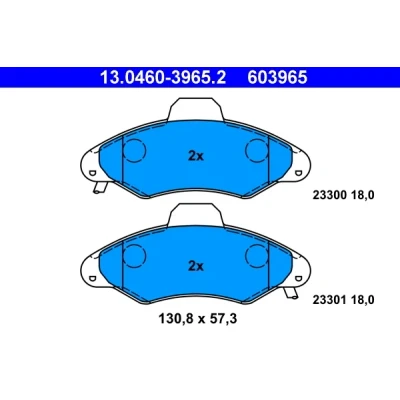 Bild av ATE 13.0460 3965.2 Jeu de plaquettes frein non préparé pour indicateur d&#039;usure, contact signal d&#039;usure exclu FORD: Escort 6, 6 Kombi