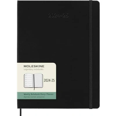 Bild av Moleskine 18 Monate Wochen Notizkalender 2024/2025, XL, 1 Wo = Seite, Rechts linierte Fester Einband, Schwarz