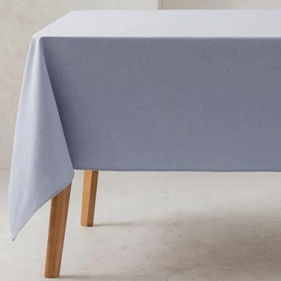 Bild av GAMUSI Bordsduk Slät Ekologisk Bomullstyg Vattentät Fläcksäker Rektangulär Ljusblå 140 x 100 cm