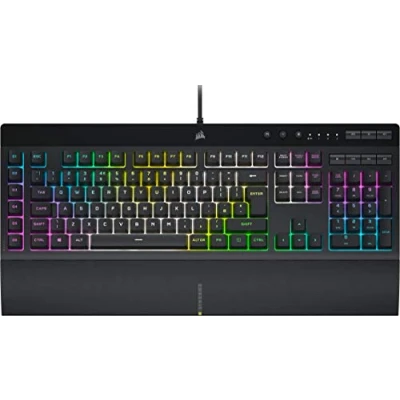 Bild av CORSAIR K55 RGB PRO XT membran trådbundet speltangentbord — IP42 damm och spillbeständigt 6 makrotangenter med Elgato integration iCUE kompatibel QWERTY UK PC, Mac, Xbox svart