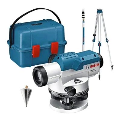 Bild av Bosch Professional optisk avvägare GOL 20 D (20x förstoring, måttspann: 360 grader, räckvidd: upp till 60 m, mätsticka GR 500, stativ BT 160, i förvaringsväska)