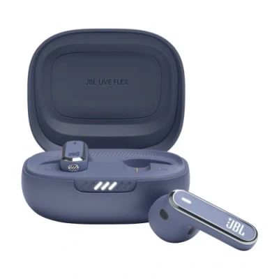 Bild av JBL Live Flex, trådlösa hörlurar, bluetooth 5.3 teknik, brusreducering och rumsligt ljud, upp till 40 timmars batteritid, Blues